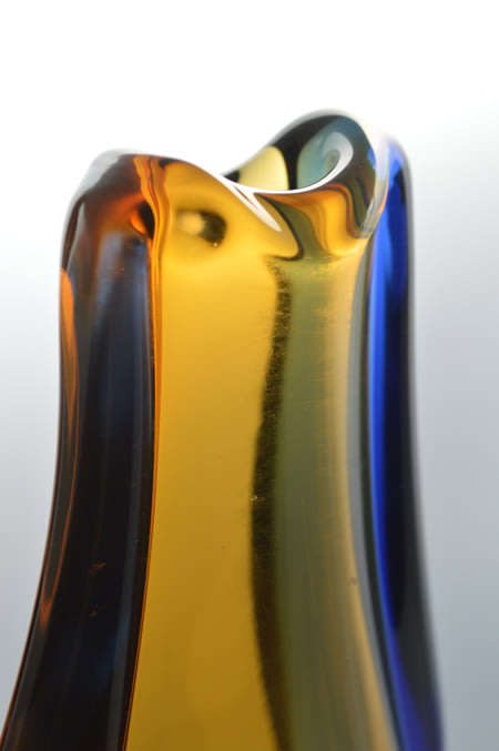 XXL FAMOUS, MAGNIFICENT ICON OF CZECH ART GLASS, ELEGANT VASE DESIGNED BY HANA MACHOVSKA FOR MSTISOV