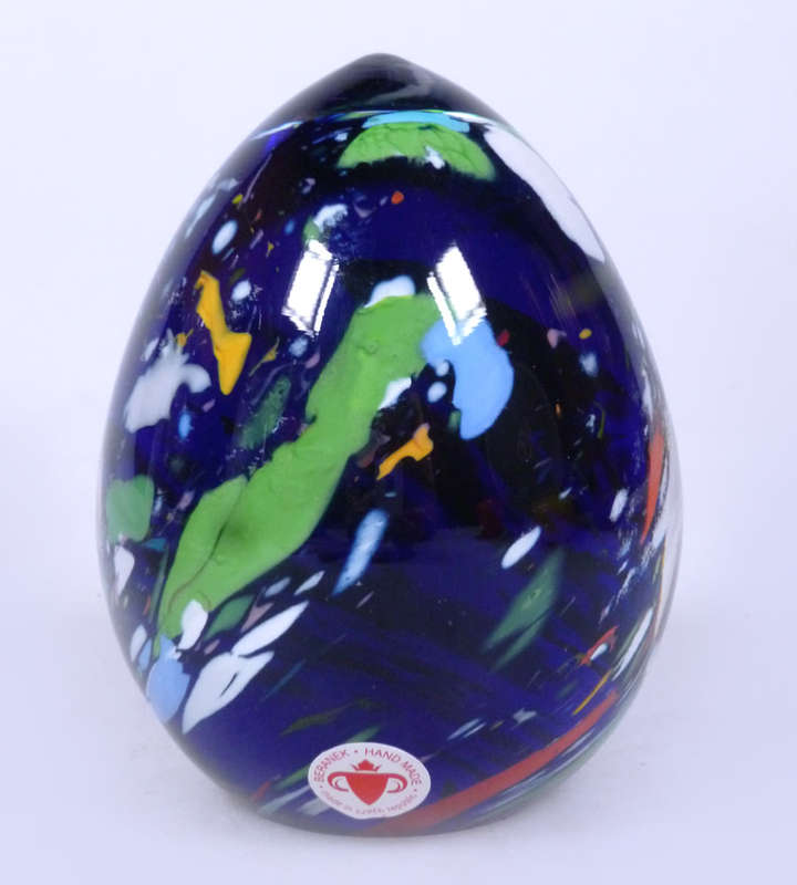 A LARGE & DAZZLINGLY BEAUTIFUL CZECH ART GLASS PAPERWEIGHT DESIGNED BY RENE ROUBICEK FOR BERANEK