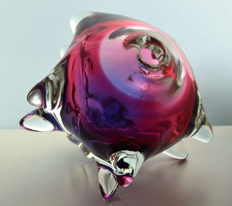 CZECH ART GLASS CHRIBSKA SCULPTURAL `SPUTNIK` DESIGN BY PROF JOSEF HOSPODKA IN THE 1960s