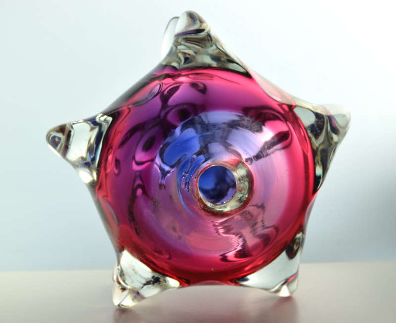 CZECH ART GLASS CHRIBSKA SCULPTURAL `SPUTNIK` DESIGN BY PROF JOSEF HOSPODKA IN THE 1960s
