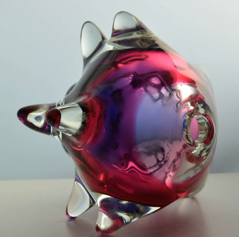 CZECH ART GLASS CHRIBSKA SCULPTURAL `SPUTNIK` DESIGN BY PROF JOSEF HOSPODKA IN THE 1960s