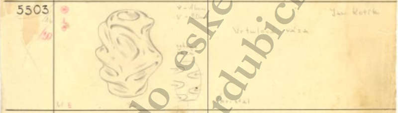 HALLMARK DESIGN: HEAVY SKRDLOVICE `PROPELLER / ATLAS` VASE, DESIGNED BY JAN KOTIK IN 1955