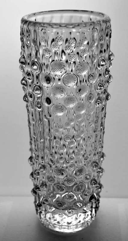 * A CZECH ART GLASS VASE (PRESSED GLASS) DESIGNED BY FRANTISEK PECENY FOR HERMANOVA IN 1974