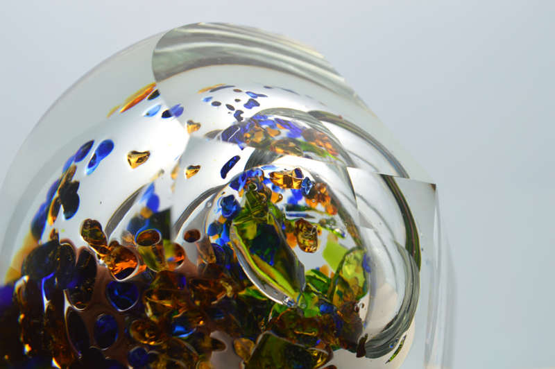 SUPERB MODERN AND CONTEMPORARY CZECH ART GLASS SCULPTURE DESIGNED FOR NOVY BOR BY JOSEF STAROSTA