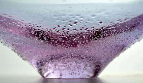 * MOST ELEGANT VIOLET and CLEAR CZECH ART GLASS BOWL, DESIGNED BY PROF MILOSLAV KLINGER (1922-1999)