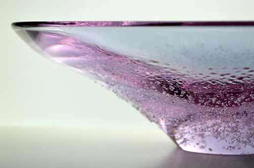 * MOST ELEGANT VIOLET and CLEAR CZECH ART GLASS BOWL, DESIGNED BY PROF MILOSLAV KLINGER (1922-1999)
