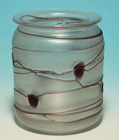 * GERMAN ART GLASS FROM THE 80s : A SIGNED IRIDESCENT POSCHINGER VASE FOR GOEBEL