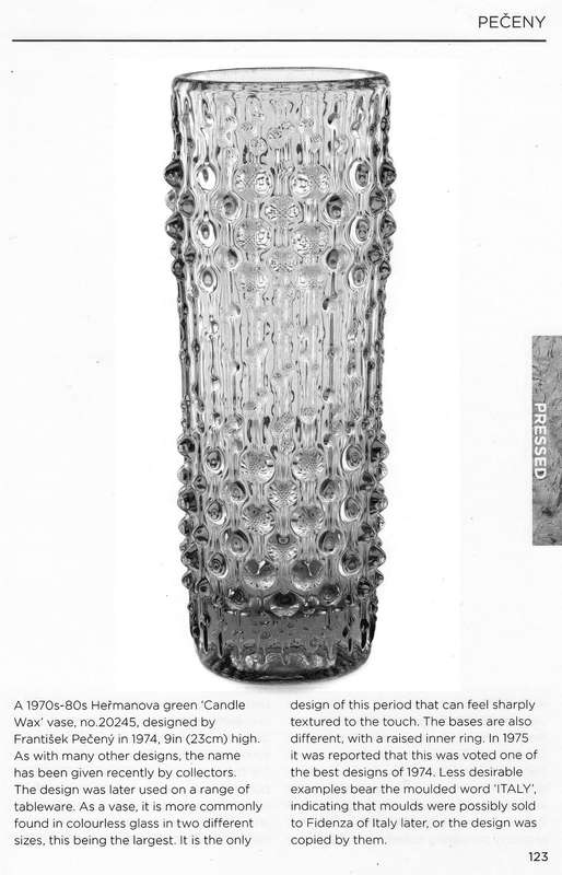 * A CZECH ART GLASS VASE (PRESSED GLASS) DESIGNED BY FRANTISEK PECENY FOR HERMANOVA IN 1974