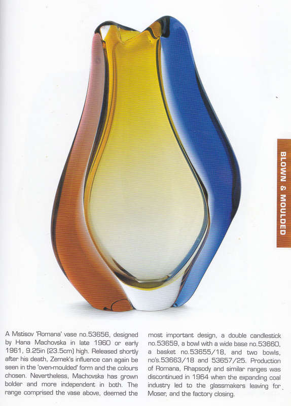 FAMOUS & MAGNIFICENT ICON OF CZECH ART GLASS, ELEGANT VASE DESIGNED BY HANA MACHOVSKA FOR MSTISOV