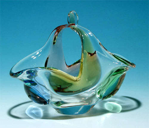 A MAGNIFICENT & MOST ELEGANT CZECH ART GLASS SCULPTURE DESIGNED BY FRANTISEK ZEMEK FOR MSTISOV