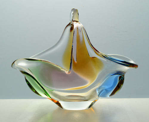 A MAGNIFICENT & MOST ELEGANT CZECH ART GLASS SCULPTURE DESIGNED BY FRANTISEK ZEMEK FOR MSTISOV