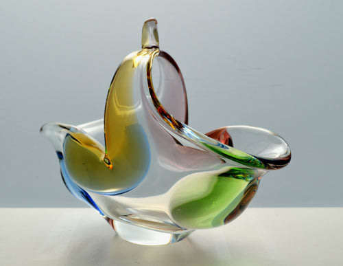 A MAGNIFICENT & MOST ELEGANT CZECH ART GLASS SCULPTURE DESIGNED BY FRANTISEK ZEMEK FOR MSTISOV