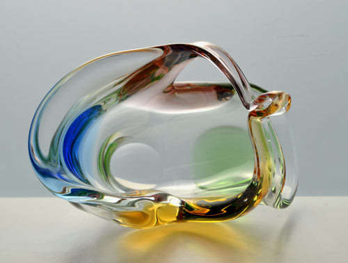 A MAGNIFICENT & MOST ELEGANT CZECH ART GLASS SCULPTURE DESIGNED BY FRANTISEK ZEMEK FOR MSTISOV