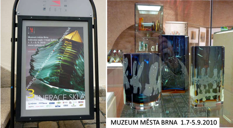 MUSEUM ITEM EXBOR CZECH GLASS SCULPTURAL VASE WITH METAL INCLUSIONS DESIGNED BY PAVEL HLAVA IN 1964