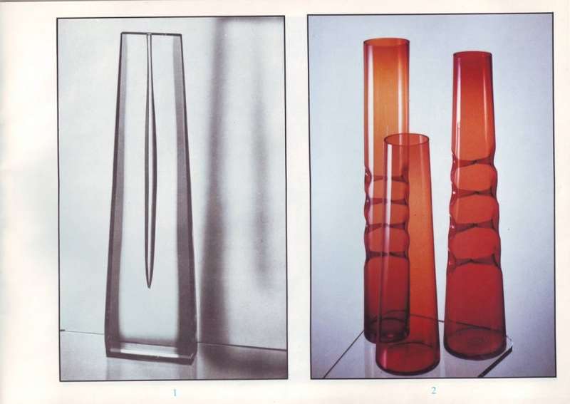 MUSEUM ITEM EXBOR GREEN & CLEAR CZECH GLASS SCULPTURAL VASE DESIGNED BY PAVEL HLAVA IN 1957/58