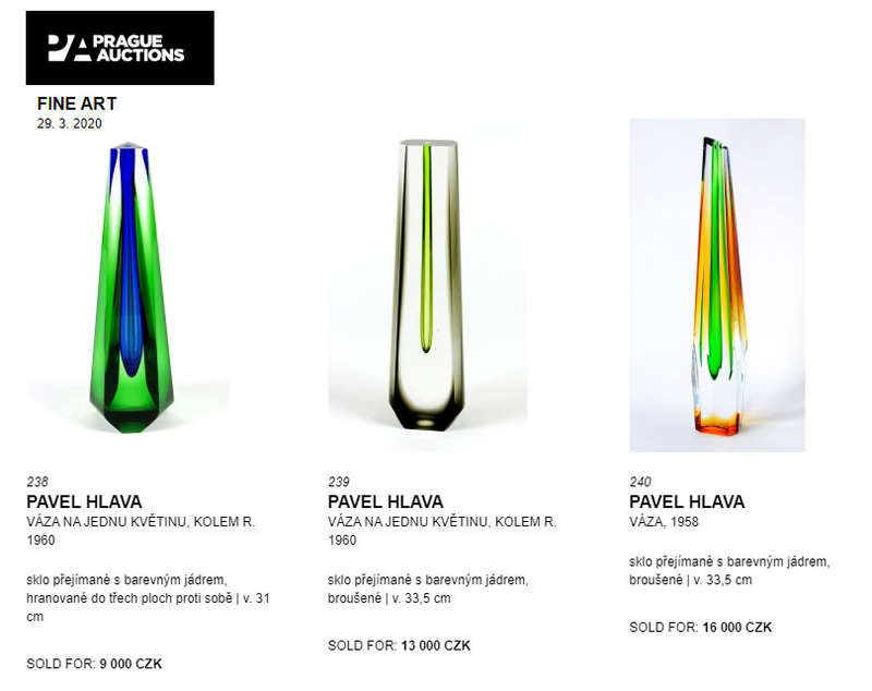 MUSEUM ITEM EXBOR GREEN & CLEAR CZECH GLASS SCULPTURAL VASE DESIGNED BY PAVEL HLAVA IN 1957/58