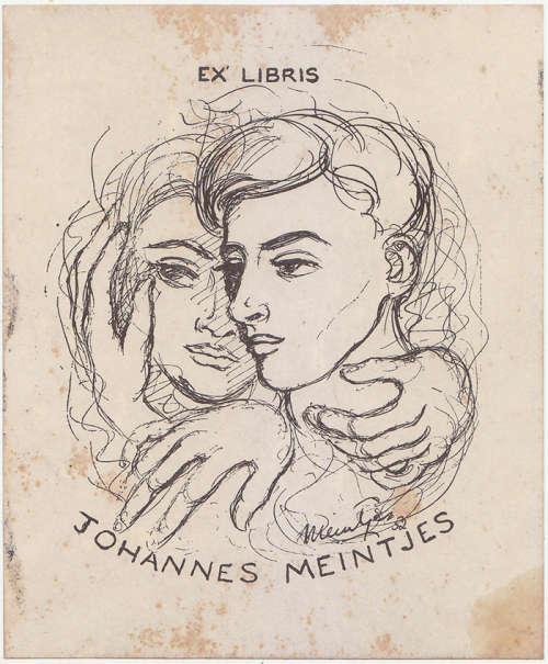 * JOHANNES MEINTJES : ORIGINAL EX LIBRIS PRINT (SIGNED IN THE PLATE & DATED 1952) A LITTLE GEM