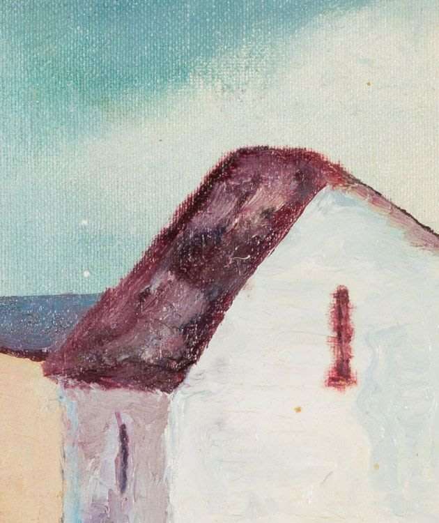 ITALIAN ARTIST ALBA GENTILI (1913-?) OIL PAINTING ON CANVASBOARD : ITALIAN BUILDINGS