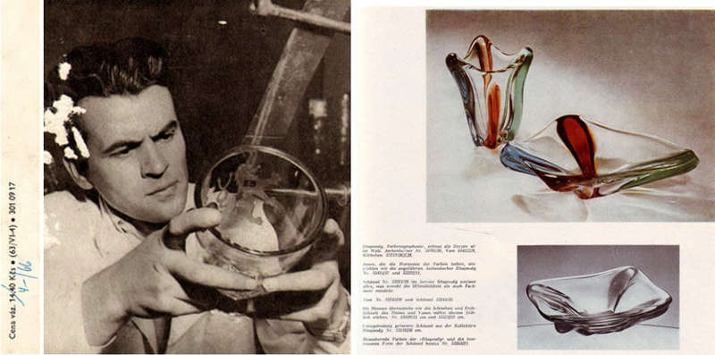* A MAGNIFICENT & MOST ELEGANT CZECH ART GLASS BOWL DESIGNED BY FRANTISEK ZEMEK FOR MSTISOV