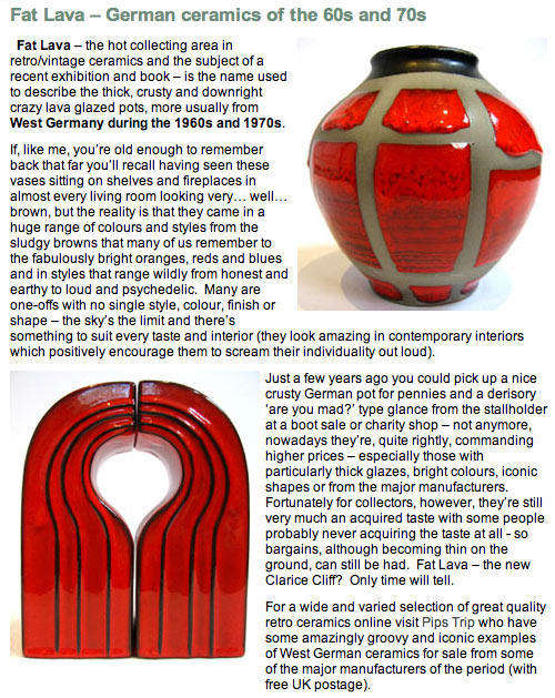 SENSATIONAL & HIGHLY COLLECTABLE RETRO `FAT LAVA` GERMAN ART POTTERY / ART CERAMICS FROM THE 1970s