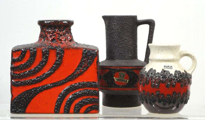 A gem! Vintage BITOSSI VASE with Mondriaan Decor by ALDO LONDI Italian Ceramics Pottery Fat Lava Era