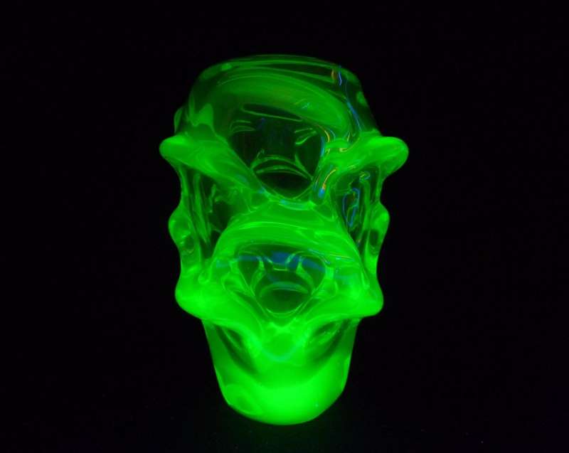 * HALLMARK DESIGN: HEAVY SKRDLOVICE PALE -URANIUM- GREEN 'ATLAS' VASE, DESIGNED BY JAN KOTIK