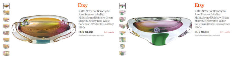 A DAZZLINGLY BEAUTIFUL 1960s NOVY BOR (BOROCRYSTAL) SCULPTURAL ART GLASS BOWL / CIGAR ASHTRAY