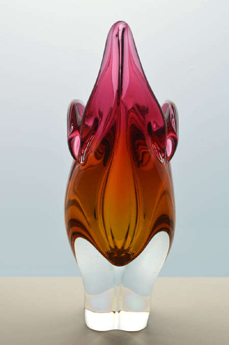 CZECH ART GLASS CHRIBSKA SCULPTURAL VASE DESIGNED BY PROF JOSEF HOSPODKA IN THE EARLY 1970s