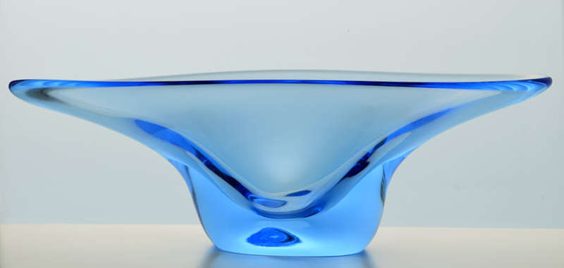 Magnificent ZBS Czech Art Glass Sculptural Bowl, Design Prof Miloslav Klinger (1922-1999)