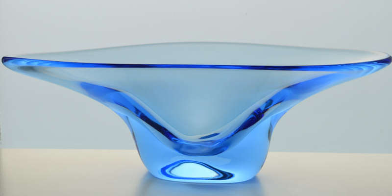 Magnificent ZBS Czech Art Glass Sculptural Bowl, Design Prof Miloslav Klinger (1922-1999)