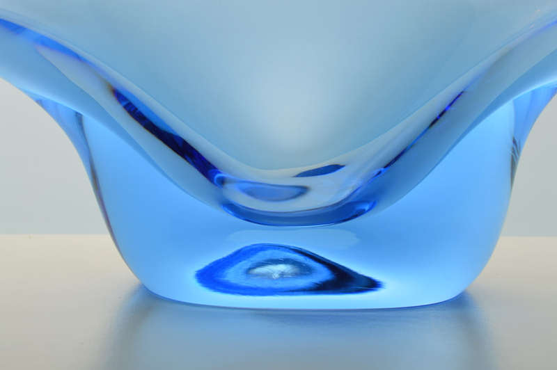 Magnificent ZBS Czech Art Glass Sculptural Bowl, Design Prof Miloslav Klinger (1922-1999)