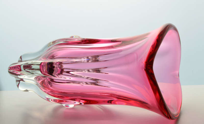 VERY LARGE CZECH ART GLASS CHRIBSKA SCULPTURAL VASE DESIGNED BY PROF JOSEF HOSPODKA IN THE MID 1970s