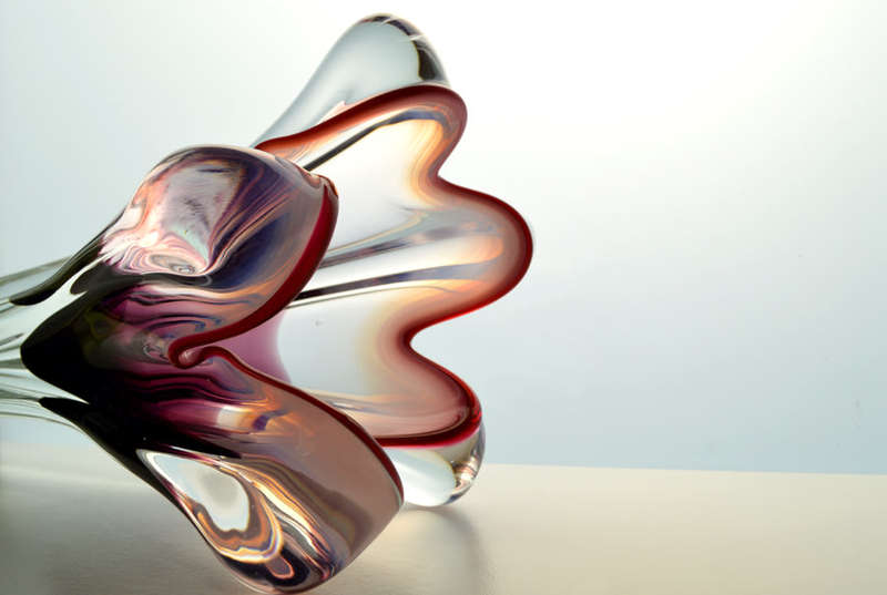 HUGE XXXL CZECH ART GLASS CHRIBSKA SCULPTURAL VASE DESIGNED BY PROF JOSEF HOSPODKA IN THE MID 1970s