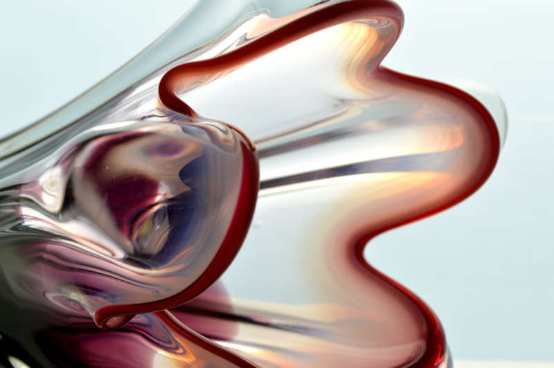 HUGE XXXL CZECH ART GLASS CHRIBSKA SCULPTURAL VASE DESIGNED BY PROF JOSEF HOSPODKA IN THE MID 1970s