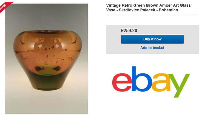 A RARE & BEAUTIFUL CZECH ART GLASS ARCHITECTURAL BOWL/ASHTRAY, DESIGN BY VLADIMIR JELINEK (1934-)