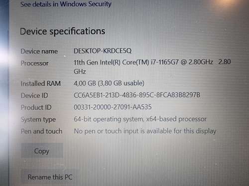 !Pls Read! Lenovo IdeaPad 3 Intel Core i7-1165G7 11th Gen 4GB RAM 512GB NVMe SSD - drop damage!