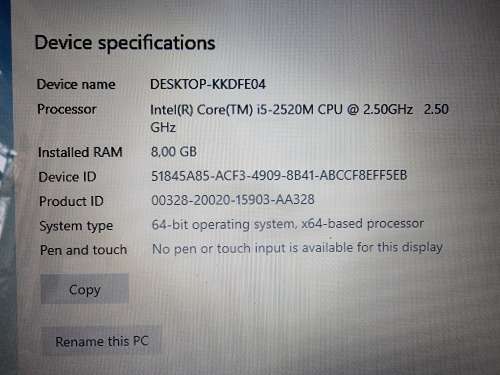 Dell Inspiron 15 N5050 Intel Core i5-2520M 8GB RAM 128GB SSD
