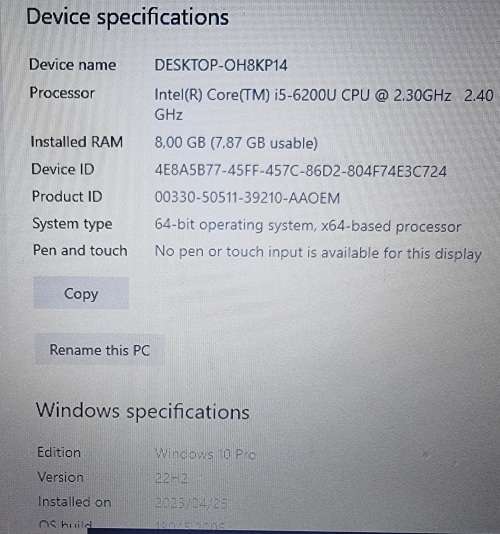 Lenovo T450 i5-6200U 8GB RAM 256GB SSD Dual Batteries LTE Enabled