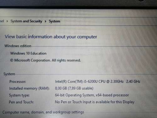 Dell Vostro 3559 - Intel Core i5-6200U - 8GB RAM - 256GB SSD - !No charger!