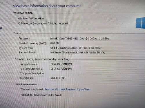 Dell Vostro 3900 desktop - Intel Core i5-4460 - 8GB Ram - 256GB SSD - 1TB HDD