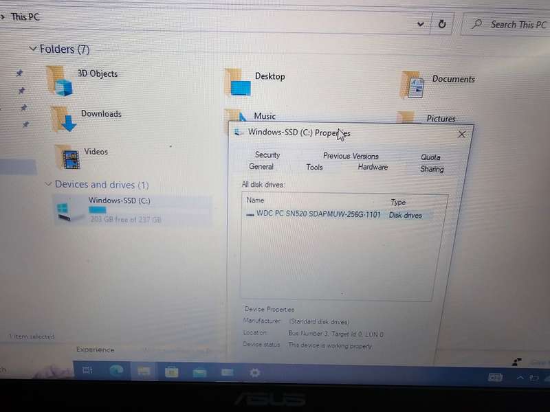 Asus X509JA i3-1005G1 8GB RAM 256GB Nvme SSD  !Battery connector damaged!