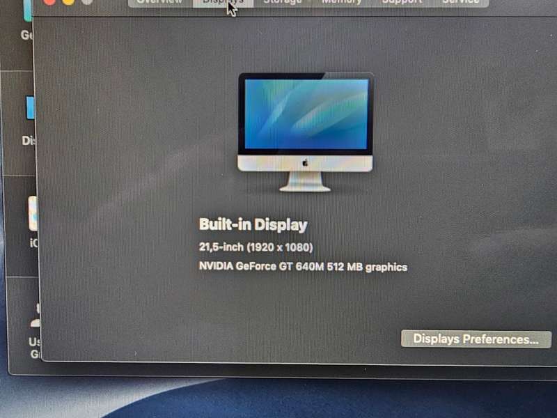 iMac 21.5 inch (Late 2012) i5 2.7GHz 1TB HDD 8GB RAM GeForce GT 640 512Mb