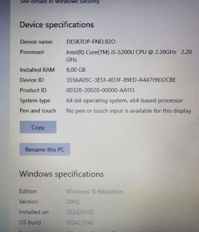 Dell Vostro 3558 i5-5200U 8GB RAM 256GB SSD