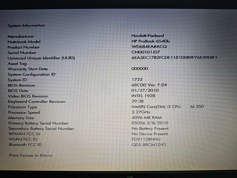 2 x HP Probook 6540b i3-m350 4GB RAM 512GB HDD