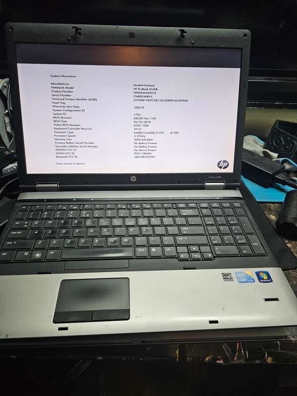 2 x HP Probook 6540b i3-m350 4GB RAM 512GB HDD