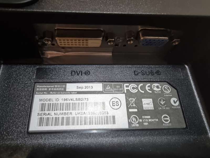 Philips 18.5 inch LED monitor - badly scratched - no stand but has Vesa mount