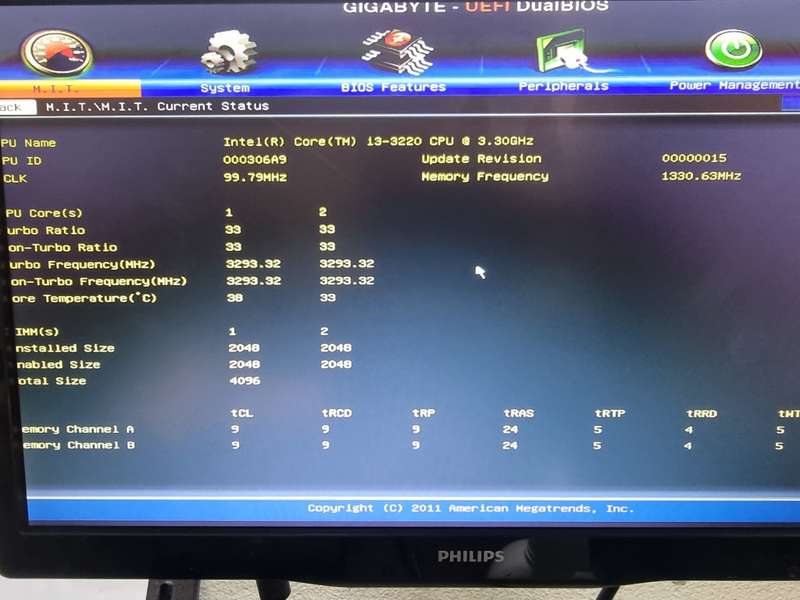 Gigabyte GA-H61M-DS2 motherboard with i3-3220 CPU 4GB RAM