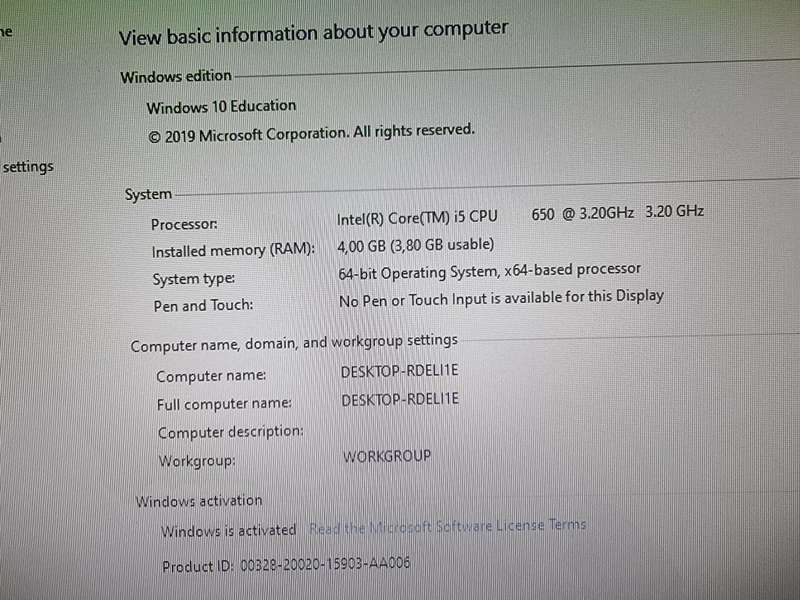 Proline Desktop i5-650 4GB RAM 1TB HDD