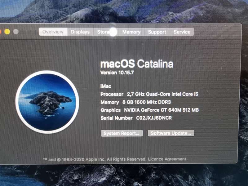 iMac 21.5 inch (Late 2012) i5 2.7GHz 1TB HDD 8GB RAM GeForce GT 640 512Mb