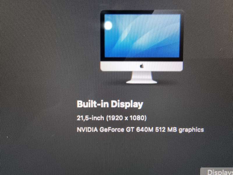 iMac 21.5 inch (Late 2012) i5 2.7GHz 1TB HDD 8GB RAM GeForce GT 640 512Mb